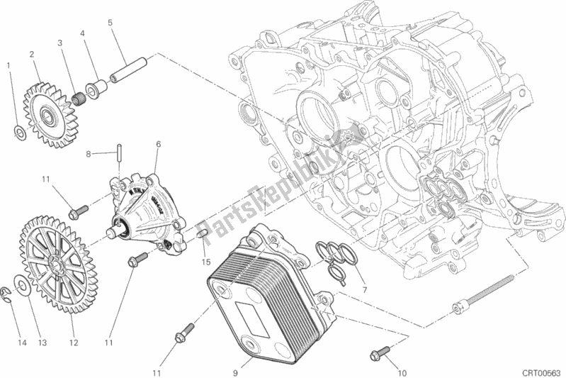 All parts for the Pompa Acqua of the Ducati Superbike 1199 Panigale S ABS Brasil 2014